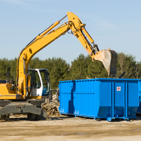 what size residential dumpster rentals are available in Big Chimney West Virginia